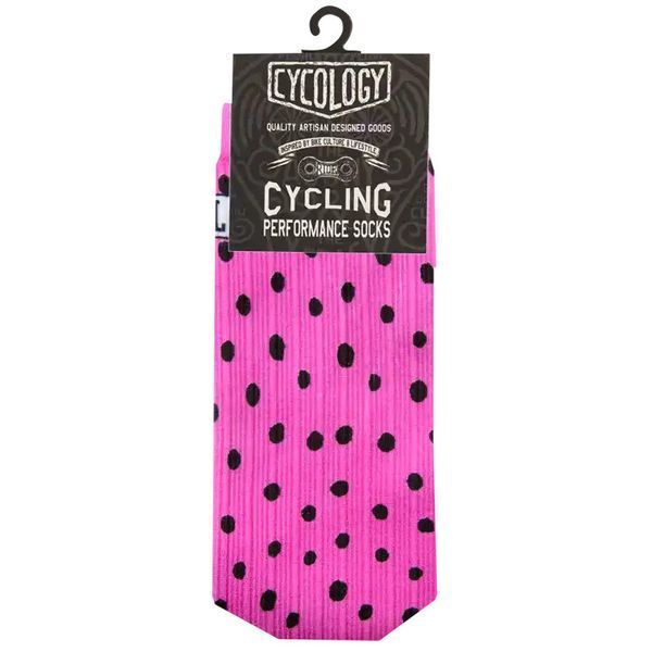 Велосипедні шкарпетки Cycology Polka Dot Pink Long SOCK64 фото